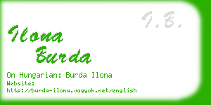 ilona burda business card